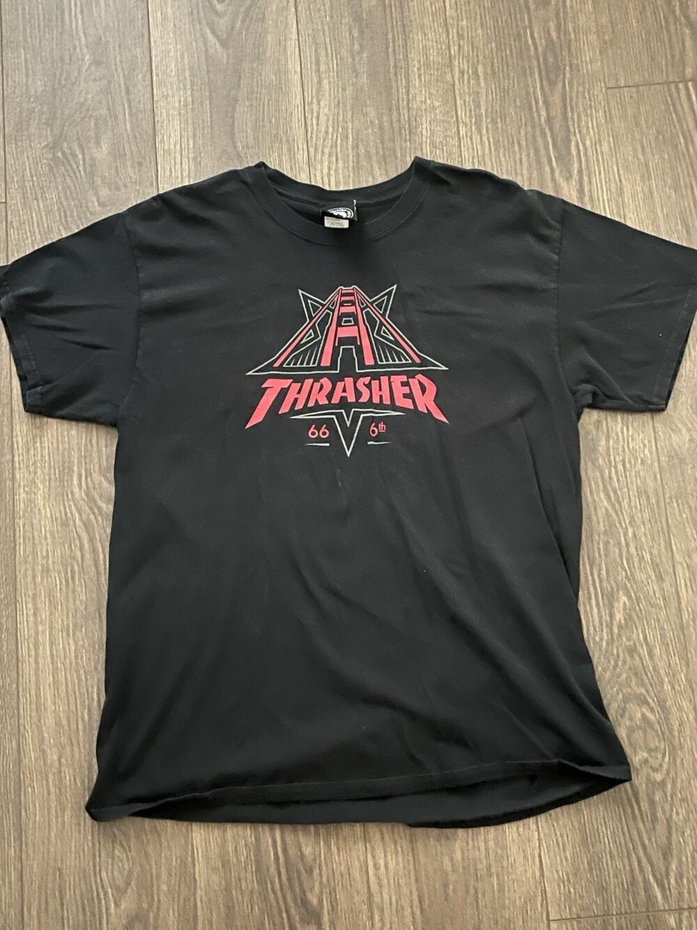 Thrasher T Shirt San Francisco Bridge 666 Large Size L Thrasher Magazine Skate